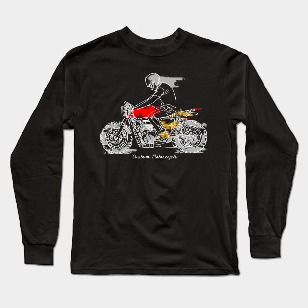 Custom Motorcycle (Dark Color) Long Sleeve T-Shirt by quilimo